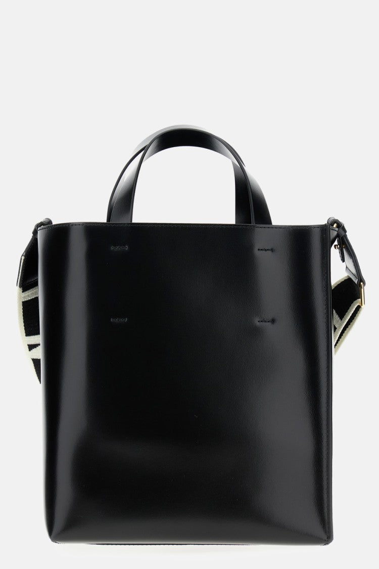 Marni North/South Museo Tote Bag In Smooth Calf Leather