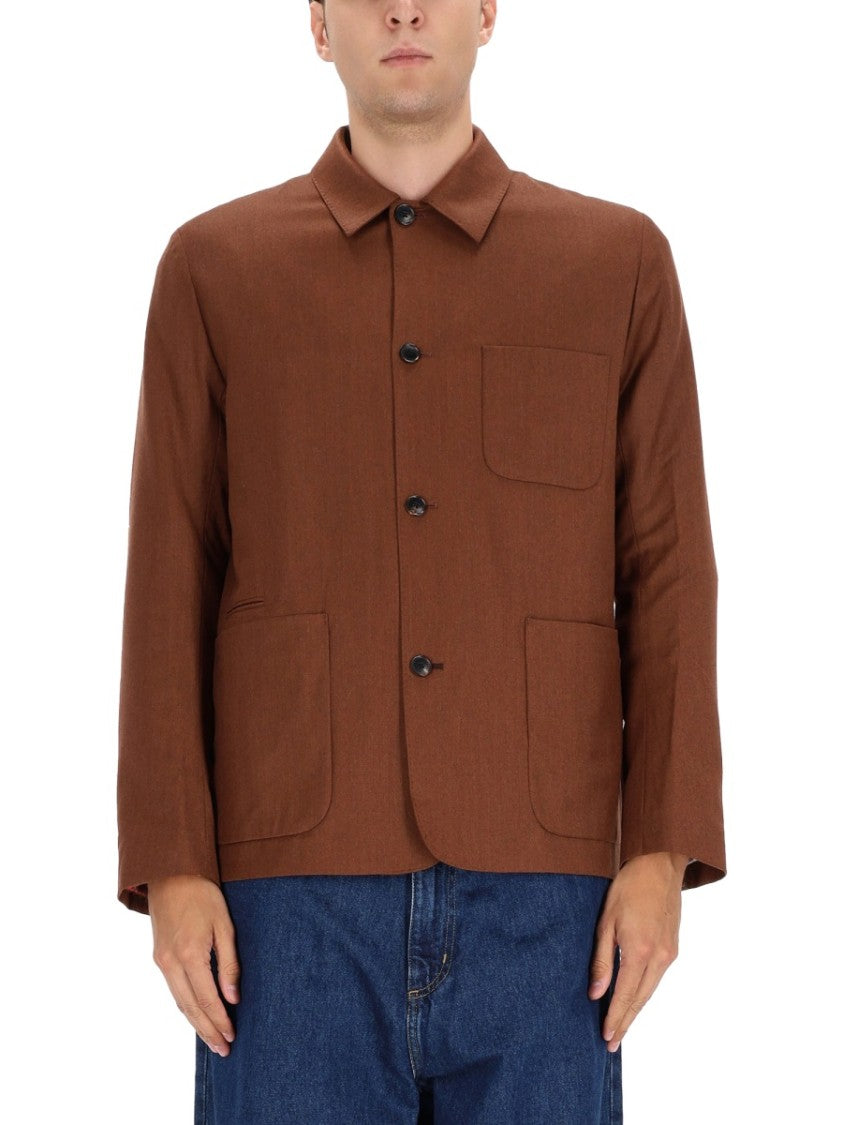 Paul Smith Brown Jacket With Classic Collar