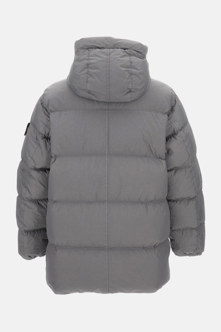 Stone Island Long Puffer Jacket With Hood