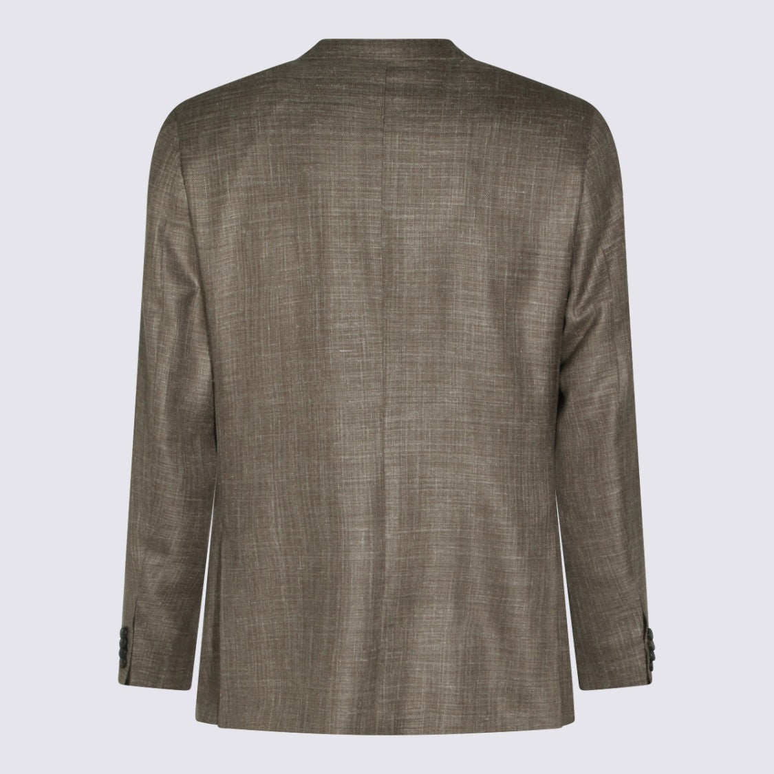 Canali Tailored Brown Blazer With Notch Lapels And Textured Pattern