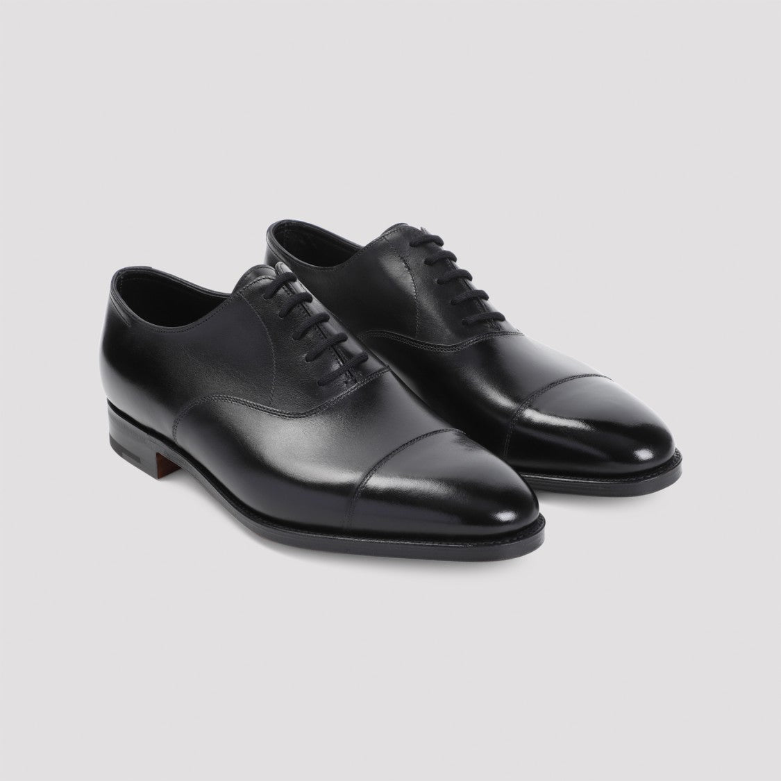 John Lobb City Ii Black Calf Leather Oxfords