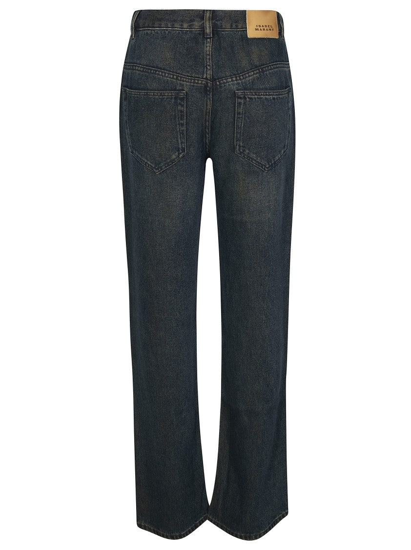 Isabel Marant Faded Wash Belvira Straight-Leg Jeans