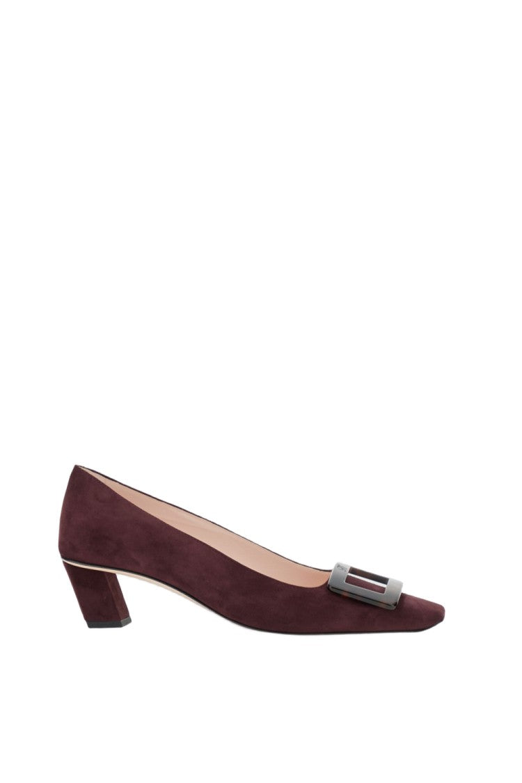 Roger Vivier Pointed Toe Suede Pumps With Decorative Buckle