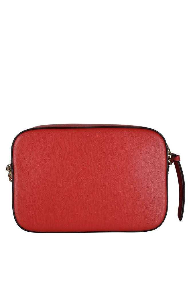 Jimmy Choo Textured Red Leather Shoulder Bag With Chain