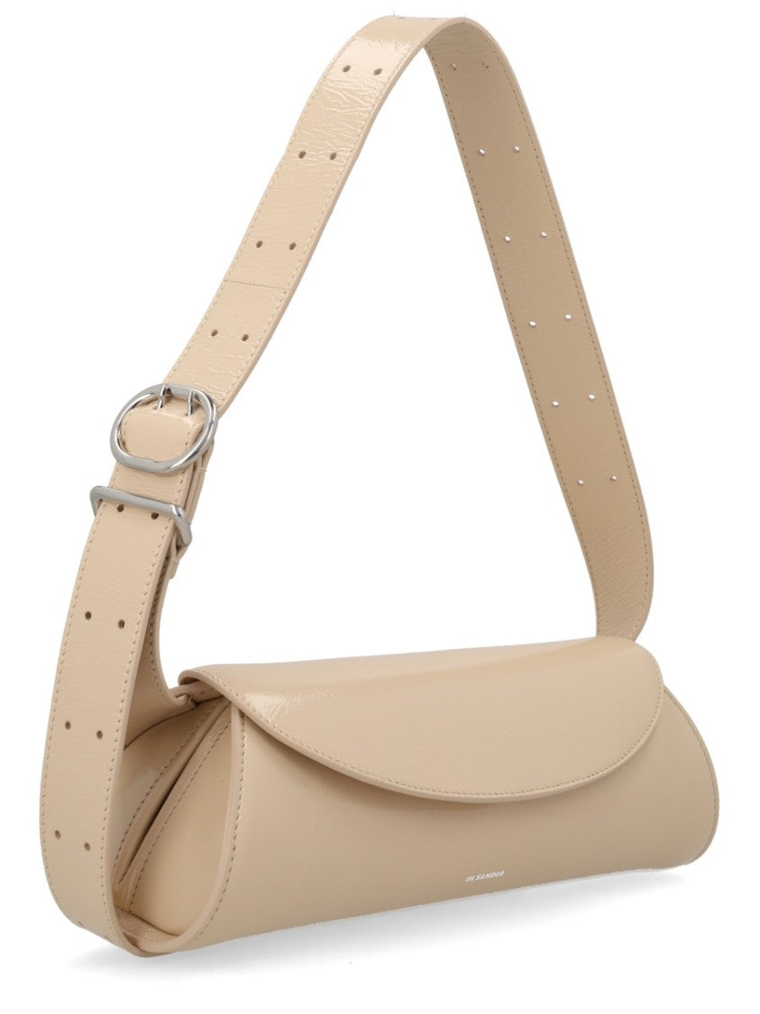 Jil Sander Small Cannoli Leather Curved Shoulder Bag
