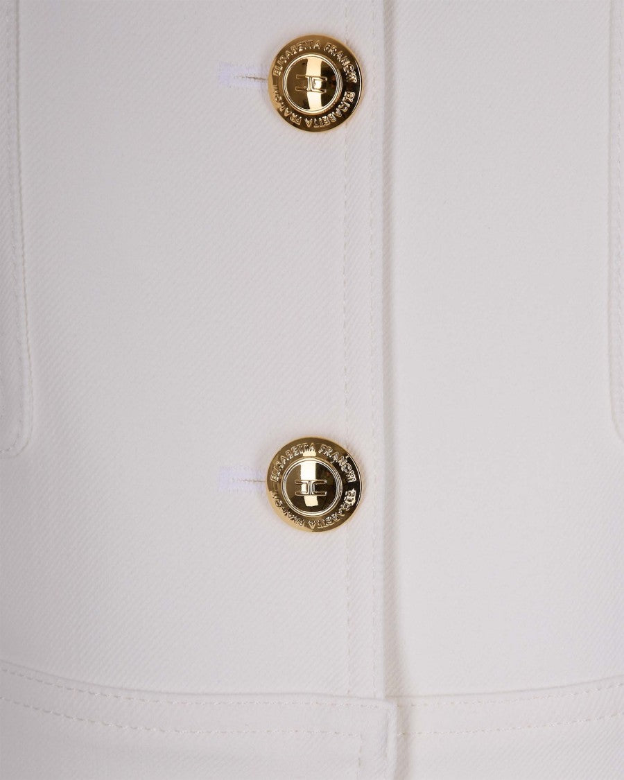 Elisabetta Franchi Gabardine Overfit Jacket With Double Collar