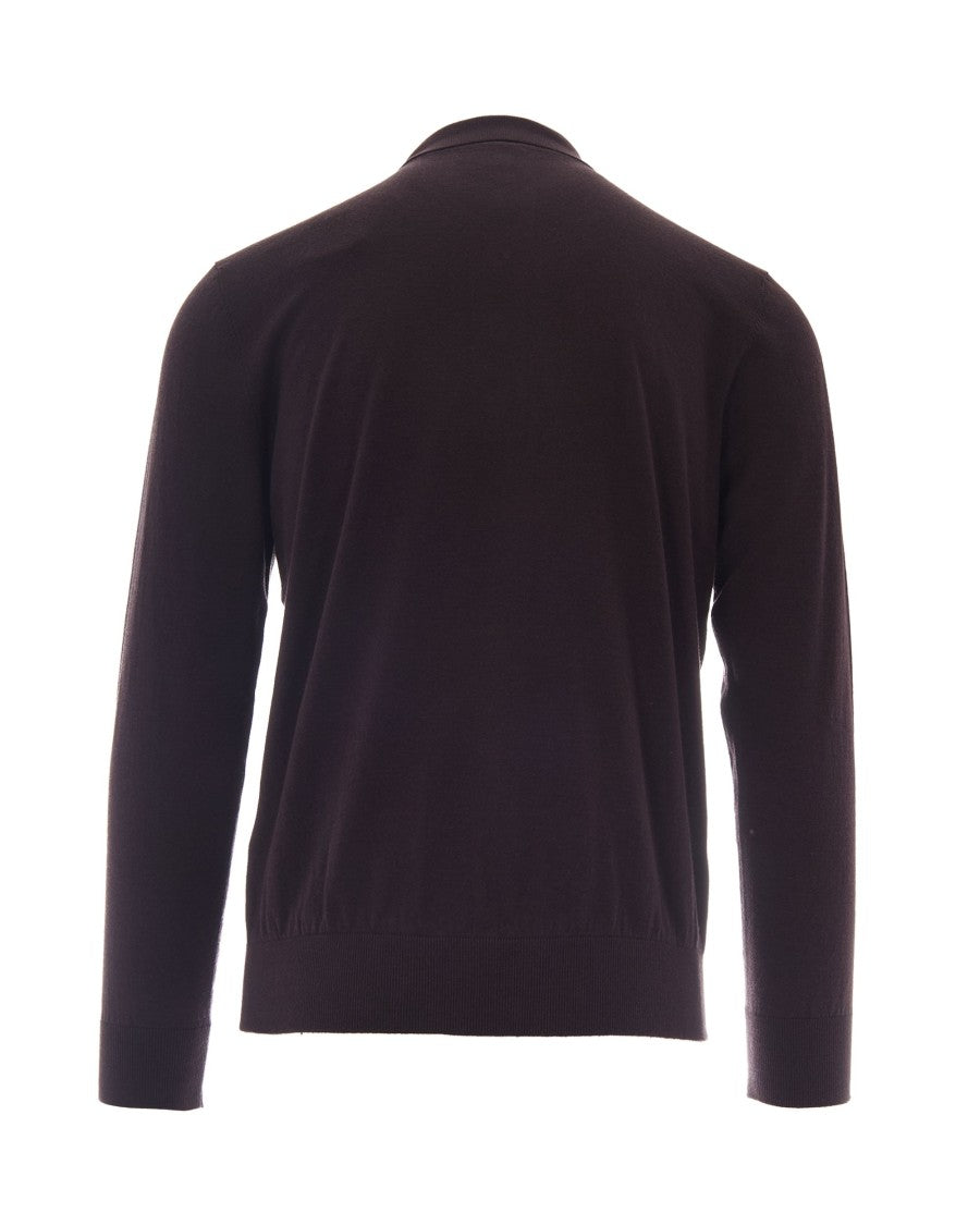 Eleventy Long Sleeve Polo Shirt With Four-Button Placket