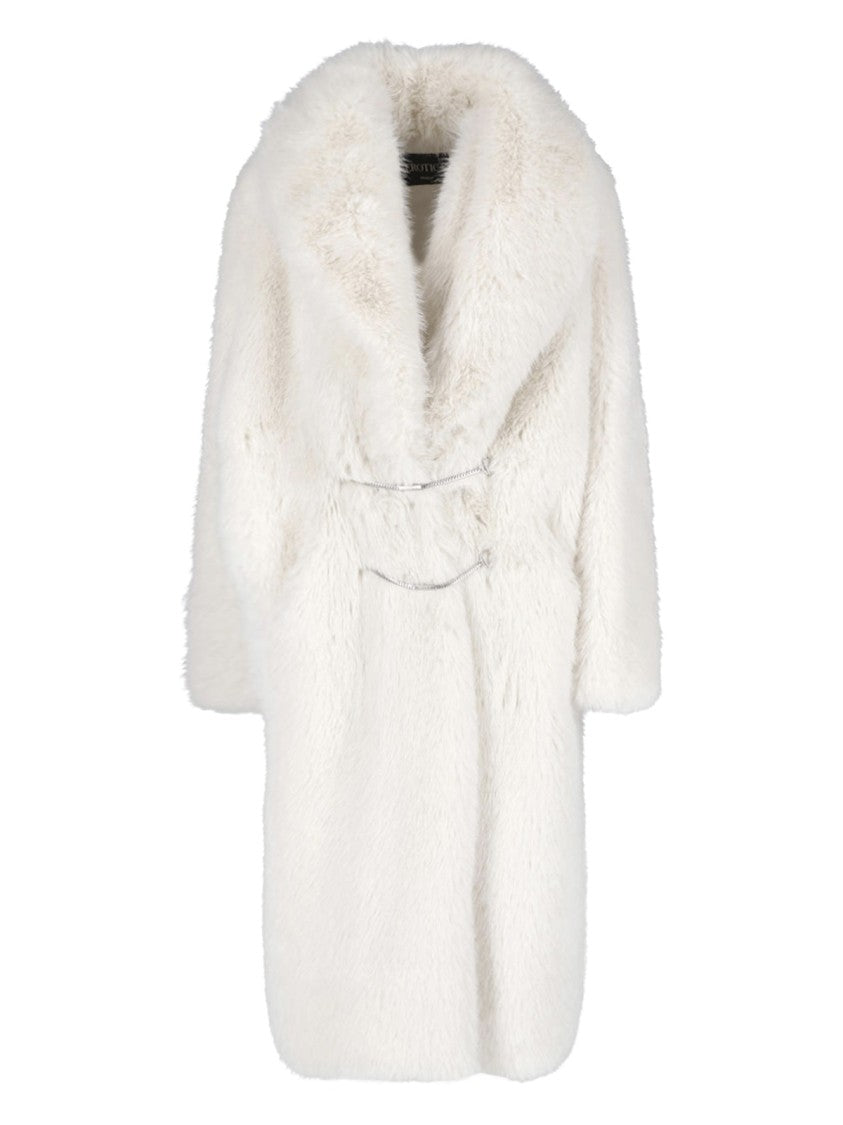 Dondup Mid-Length Eco-Fur Coat With Silver Hardware