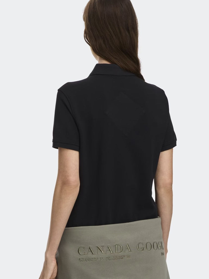 Canada Goose Black Almira Tonal Badge Polo Shirt