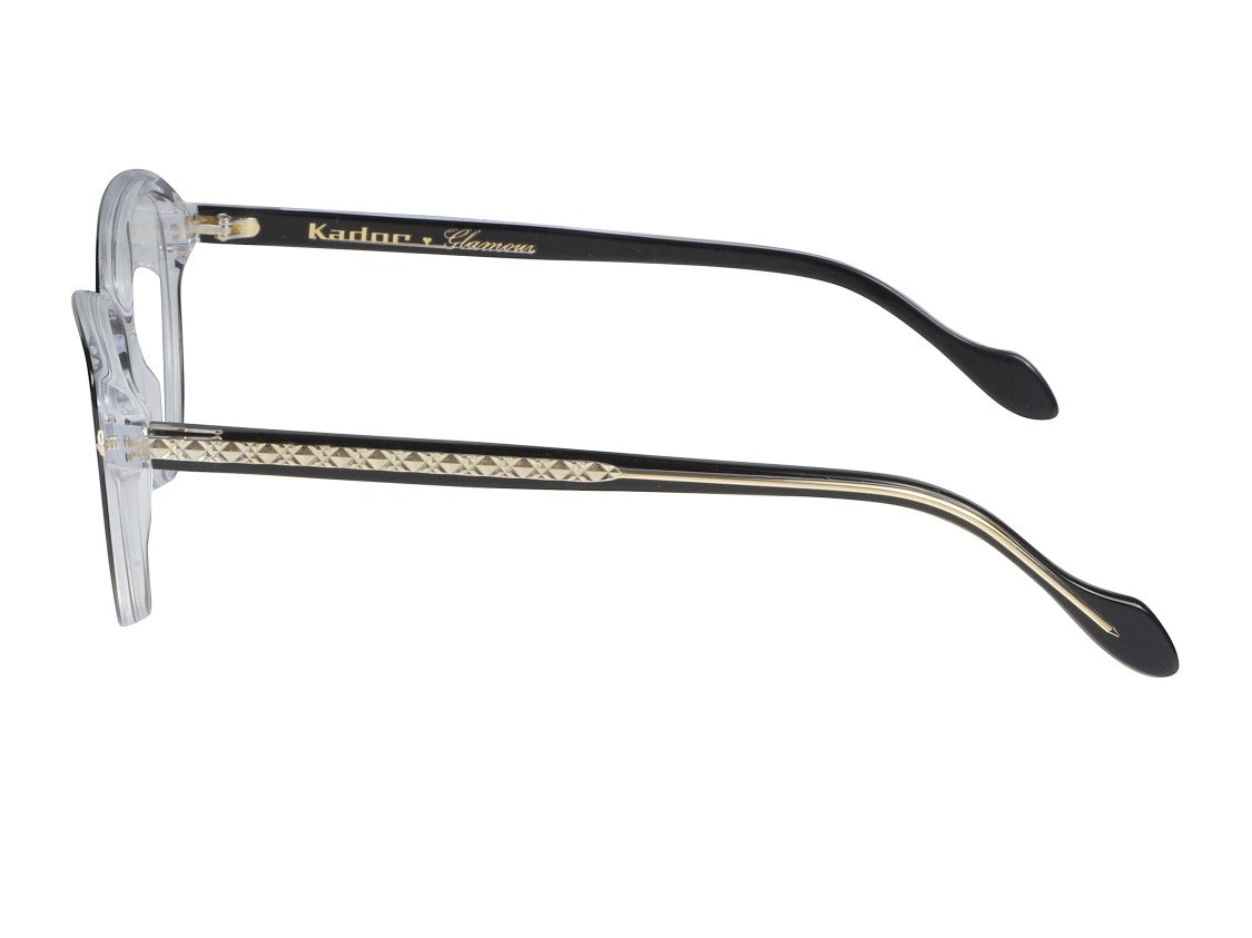 Kador Black Melany Glamour-V Glossy Cat-Eye Eyeglasses