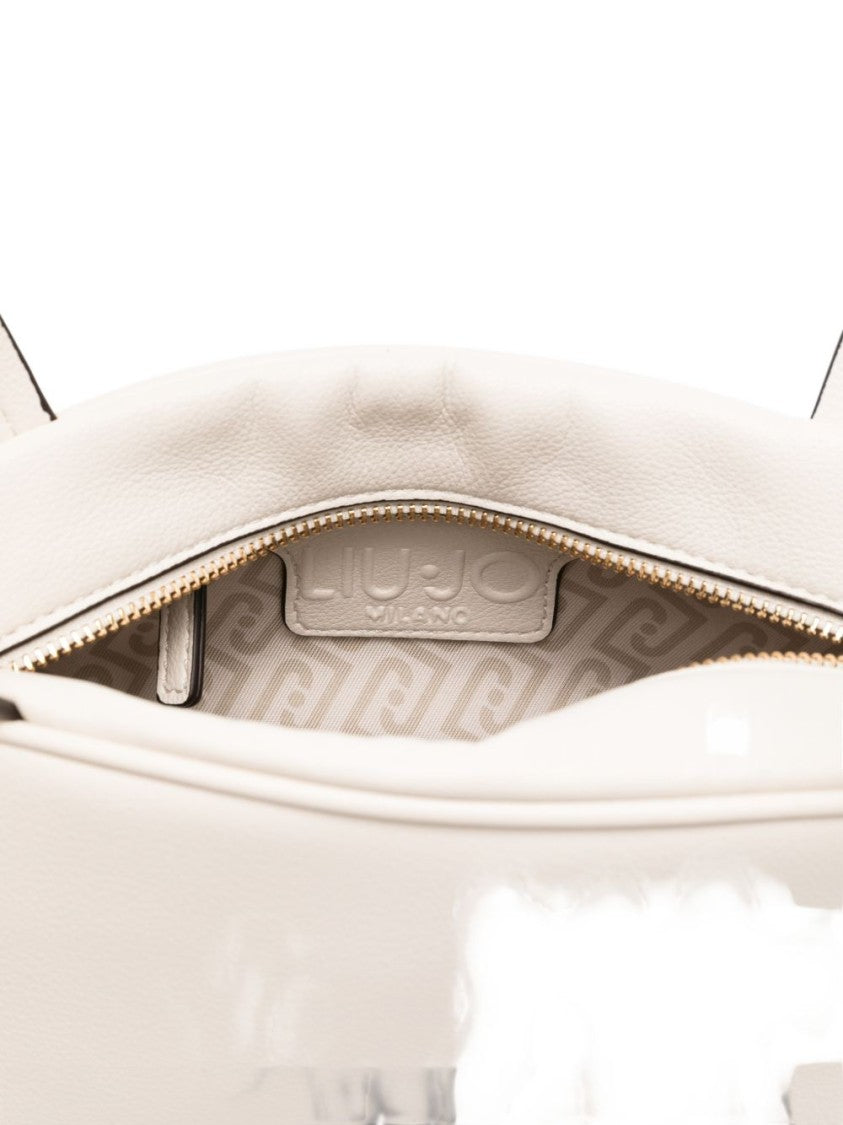Liu Jo Cream Embossed Logo Top Handle Bag