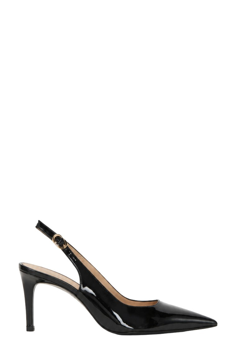 Stuart Weitzman Black Power Pointed Toe Patent Leather High Heel Pumps