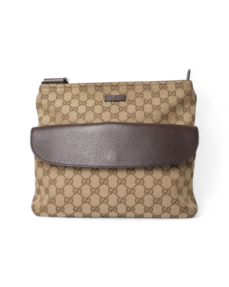 Gucci Man Medium Web Gg Supreme Brown Shoulder Bag