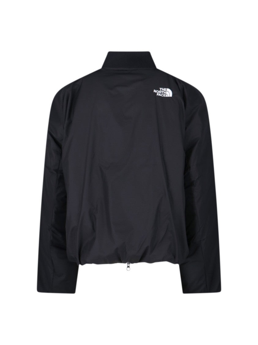 The North Face Padded Black Bomber Jacket With Ribbed Details