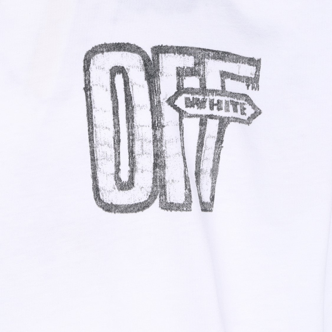 Off-White Distressed Graphic Short-Sleeve T-Shirt
