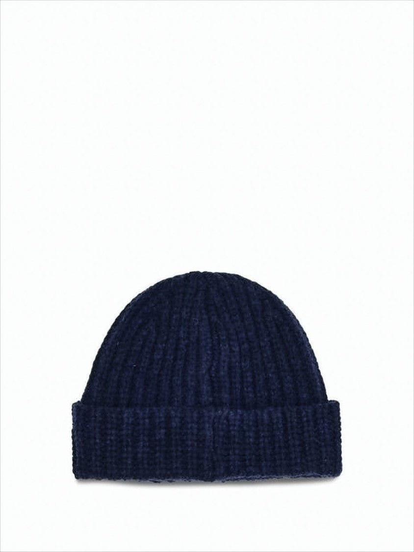 Marni Ribbed Knit Wool Beanie With Subtle Embroidered Detailing