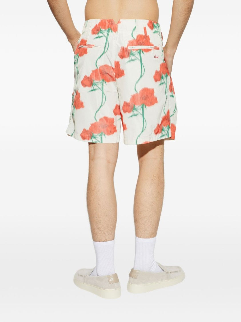 Kenzo Beige Silk And Nylon Shorts