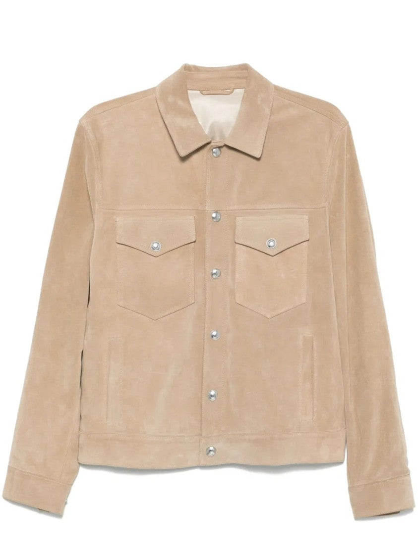 Eleventy Taupe Calf Suede Jacket