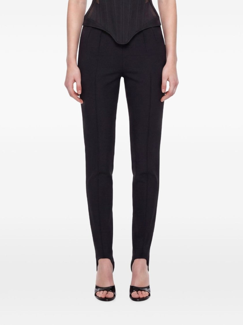 Mugler Black Stirrup Hem Slim-Fit Trousers
