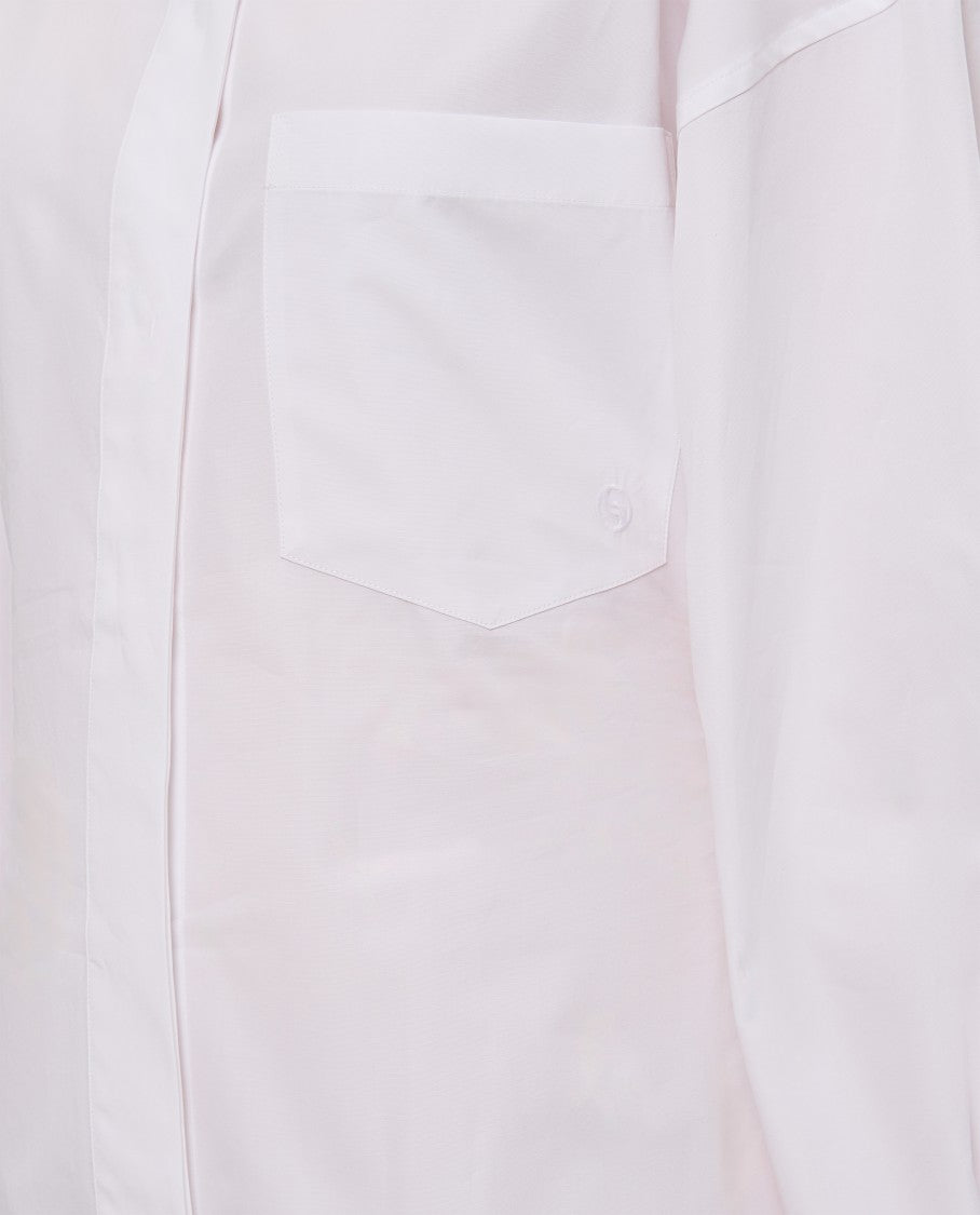 Stella Mccartney Asymmetrical Hem Cotton Shirt Dress With Concealed Front Closure