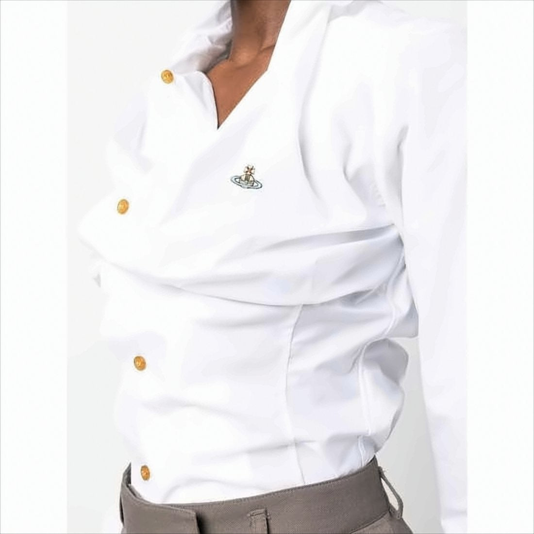 Vivienne Westwood Button Closure White Cotton Shirt