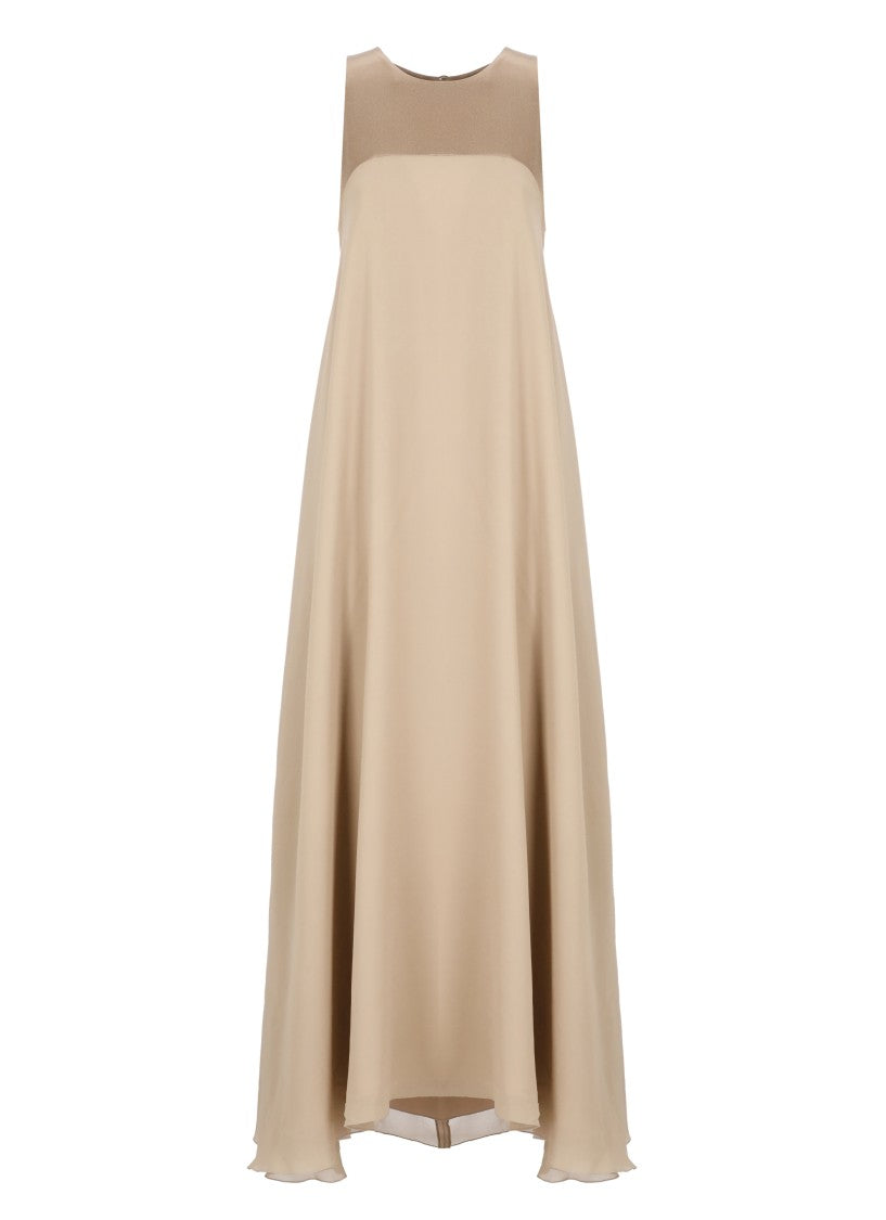 Antonelli Light Brown Silk Dress