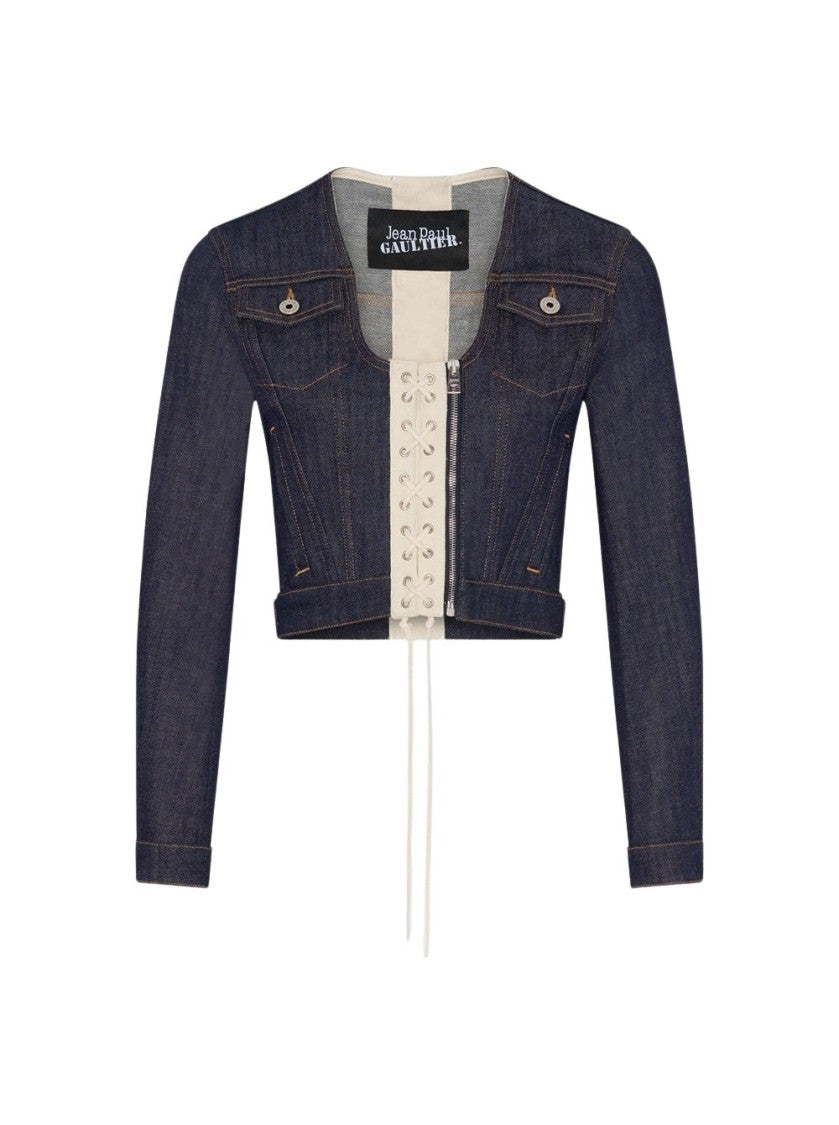 Jean Paul Gaultier Cropped Indigo Denim Jacket