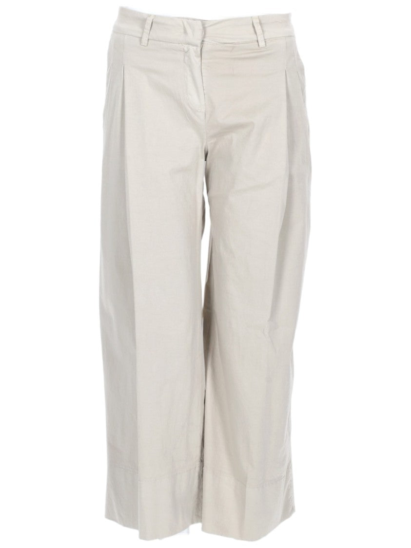 Fay Cropped Cotton-Blend Pants With Mid-Rise Waist