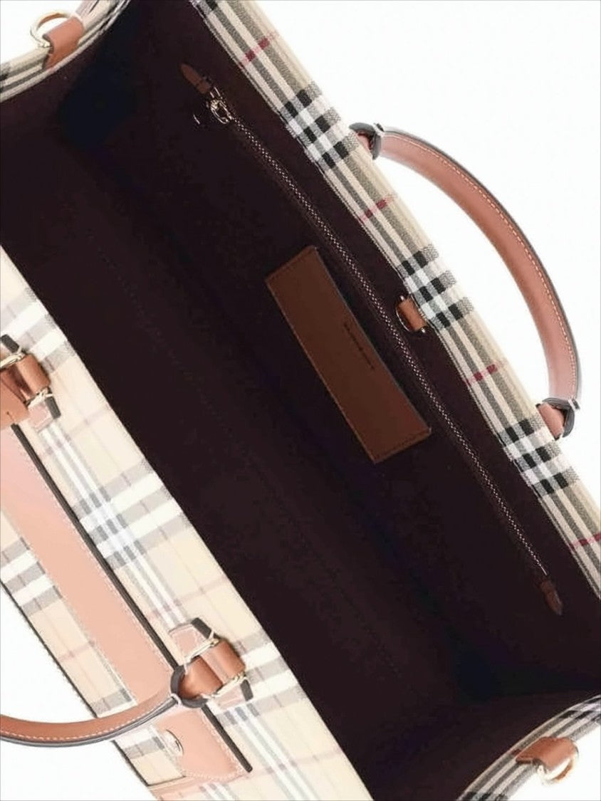 Burberry Check Pattern Tote Bag
