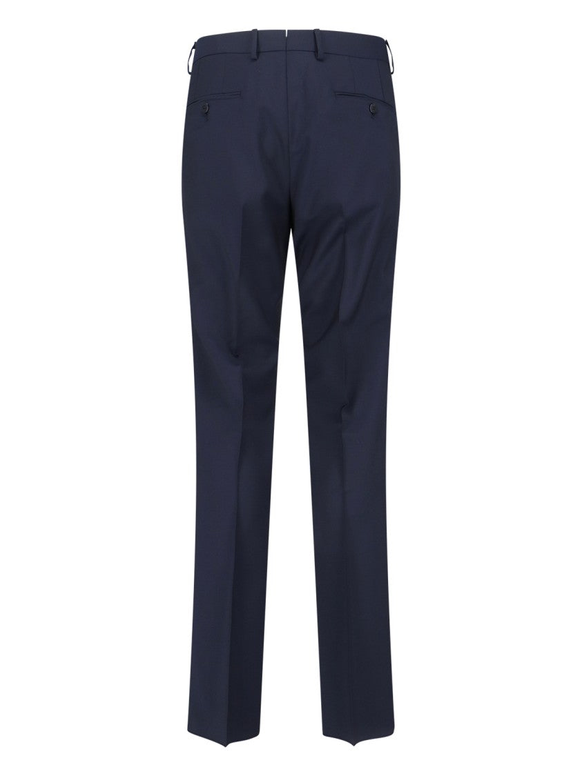 Caruso Double-Breasted Suit In A Dark Blue Wool