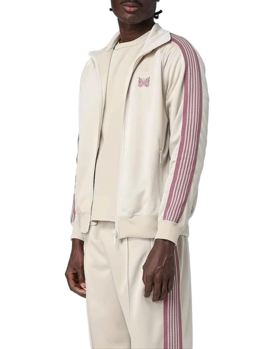 Needles High Collar Activewear Jacket With Contrasting Stripes
