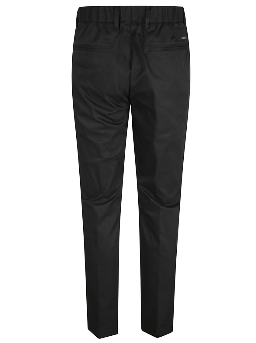 Herno Mechanical Stretch Twill Trousers With Drawstring Waist And Vintage Finish