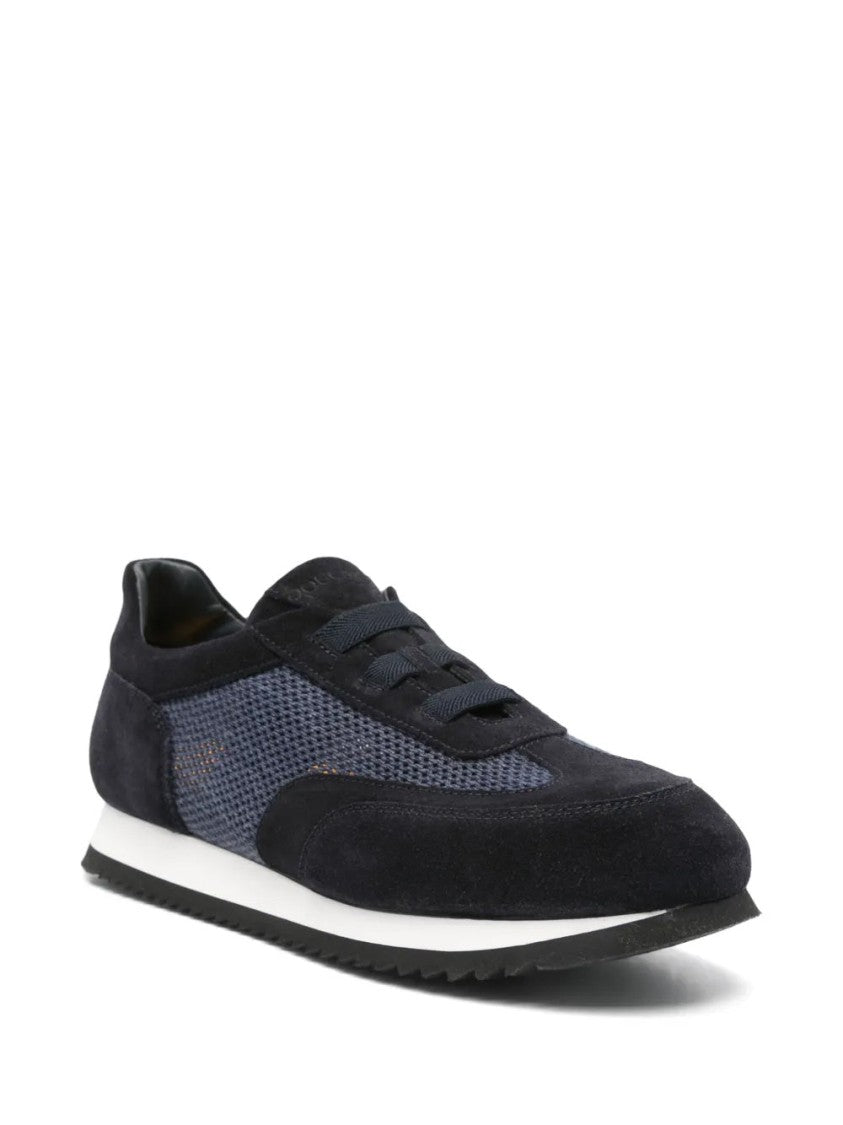 Doucal's Modern Blue Trainers With Breathable Mesh Panel