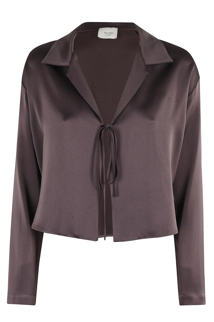 Alysi Liquid Satin Shirt With Straps