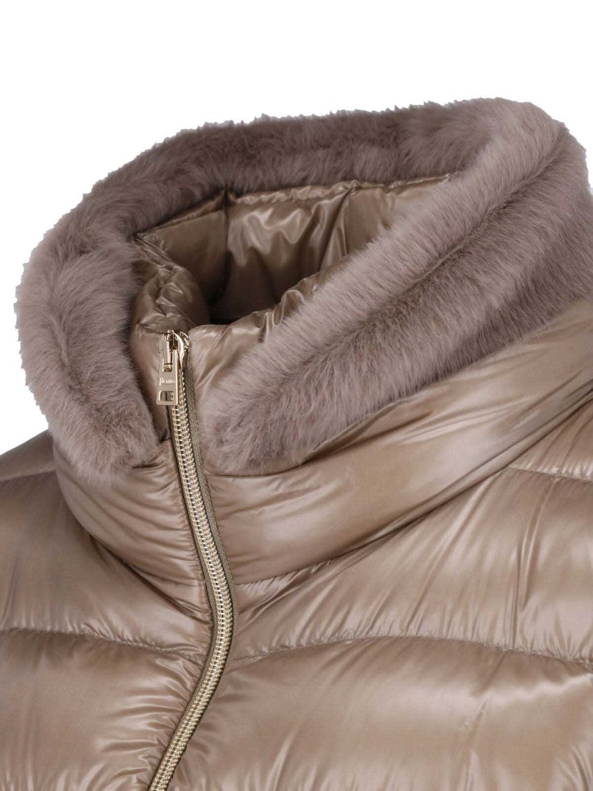 Herno Taupe Claudia Waterproof Belted Down Jacket