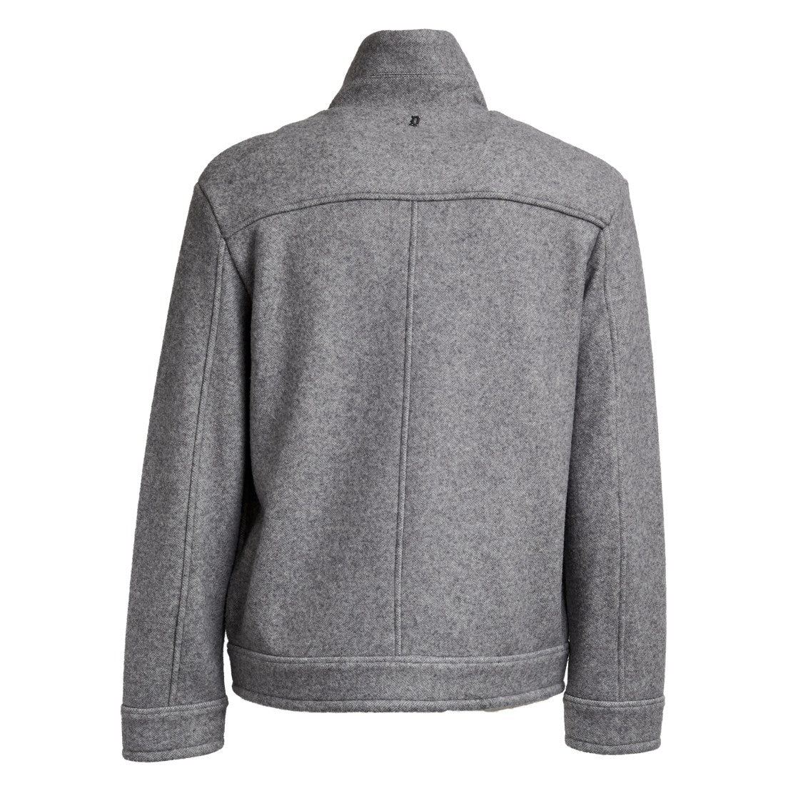 Dondup Textured Grey Jacket With Stand-Up Collar And Flap Pockets