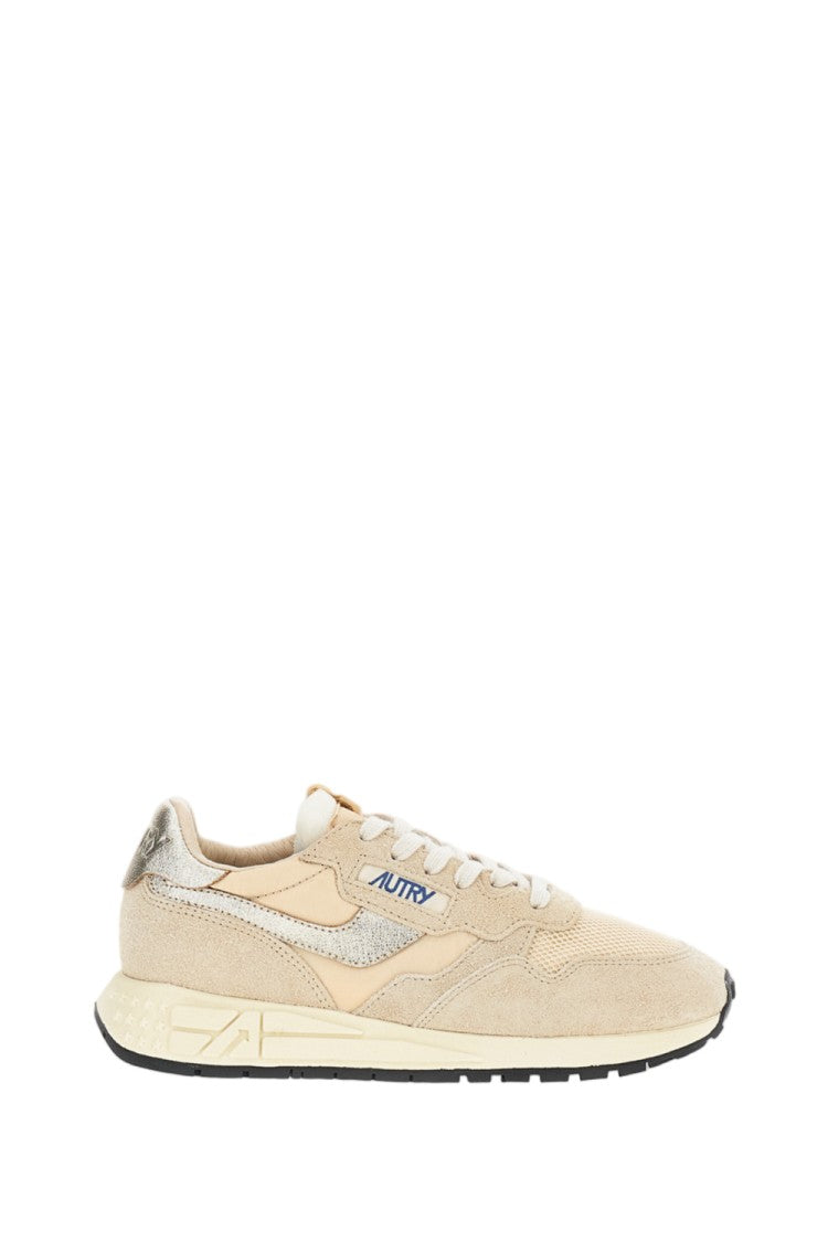 Autry Beige Reelwind Low Nylon Suede Sneakers