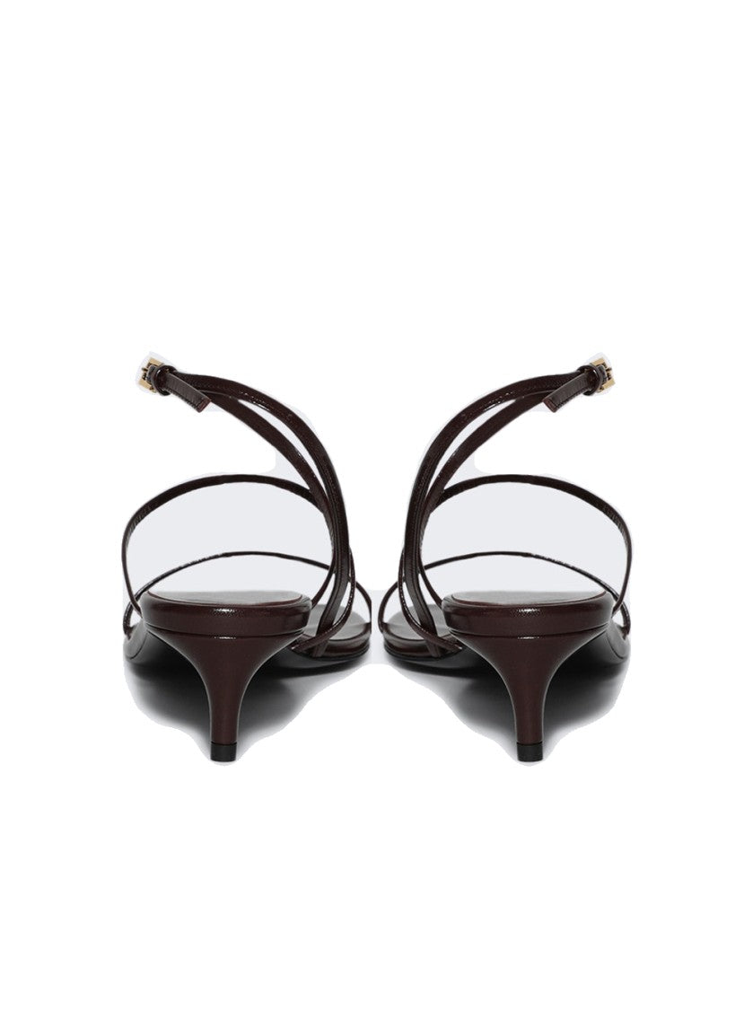 Khaite Loop Kitten Heel Sandal Red Wine