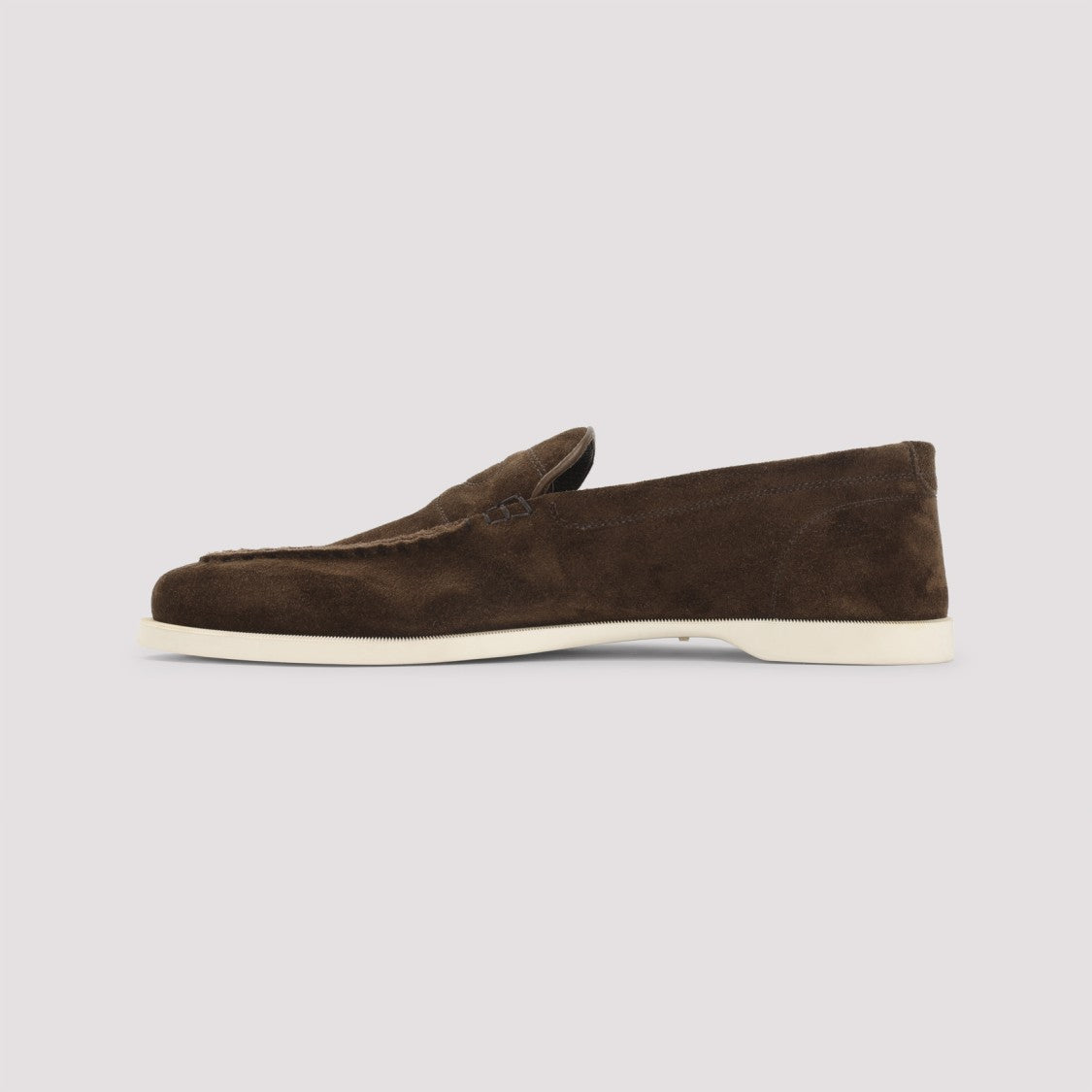 John Lobb Suede Slip-On Loafers With Oval Toe