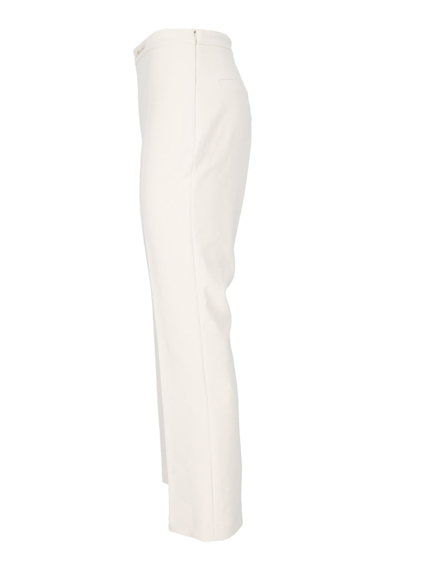 Elisabetta Franchi High-Waisted Cropped Pants With Flared Leg And Metallic Accents
