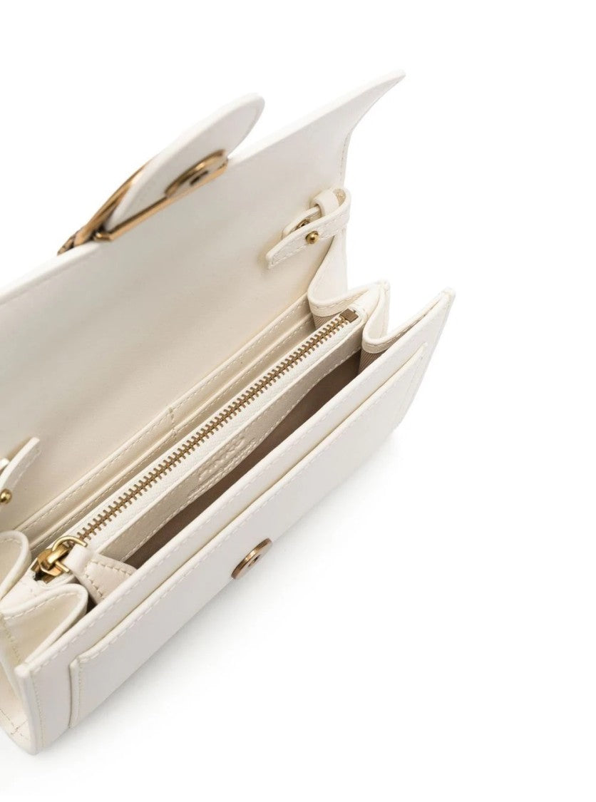 Pinko White Flap Love One Wallet