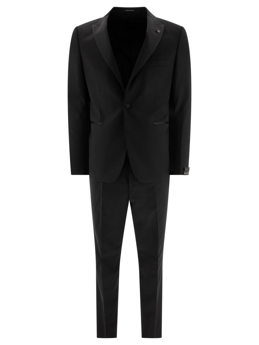 Tagliatore Tailored Black Suit With Notched Lapel