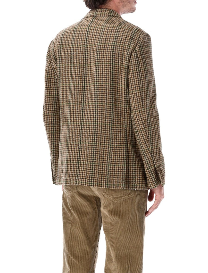 Fortela Travel Brown Wool Tweed Salpa Button Travel Blazer