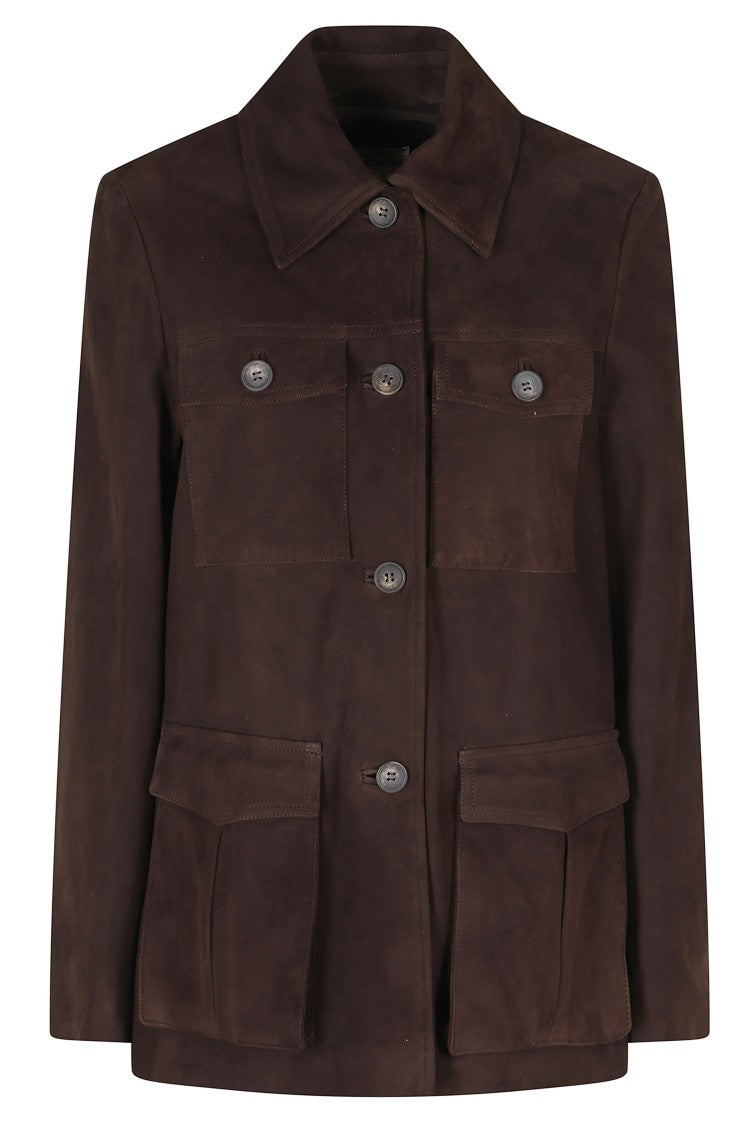 Semi Couture Mocha Penny Ribbed Cuffs Leather Jacket