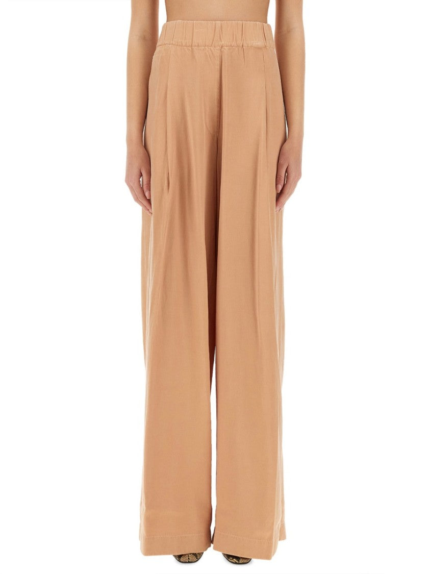 Dries Van Noten Flowing High-Waisted Wide-Leg Pants With Aesthetic