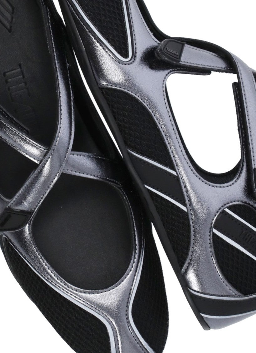 The Attico Black Floor 01 Velcro Flats