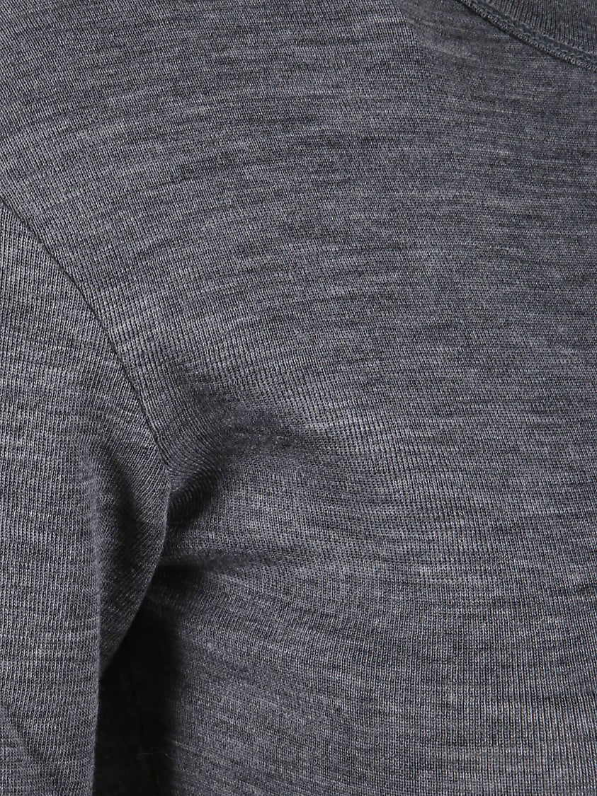 Bite Studios Fitted Grey Wool Sweater With Seam Detail