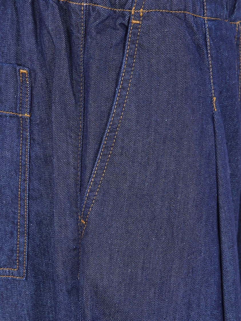 Dries Van Noten Cropped Wide-Leg Denim Trousers