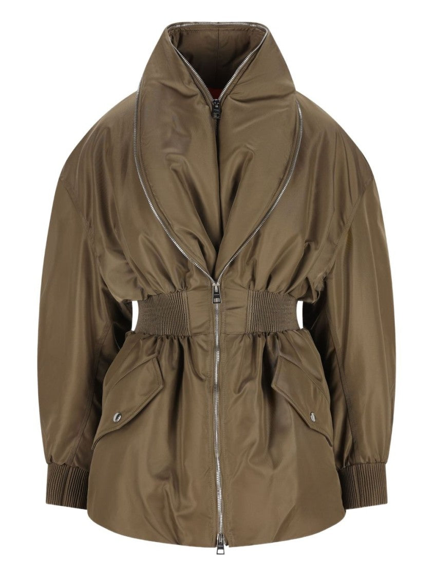 Givenchy Structured Brown Coat With Cinched Waist