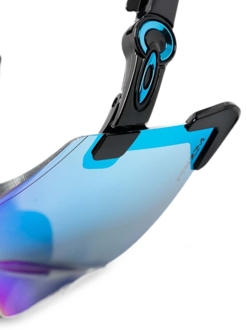 Oakley Black Polished Acetate Shield Sunglasses